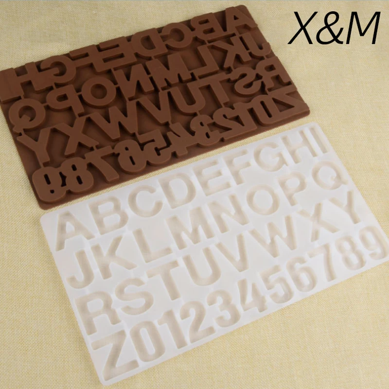 Kitchen Letter Number Silicone Chocolate Mold DIY Cake Kitchen Bakeware Mould Decor 9FR 