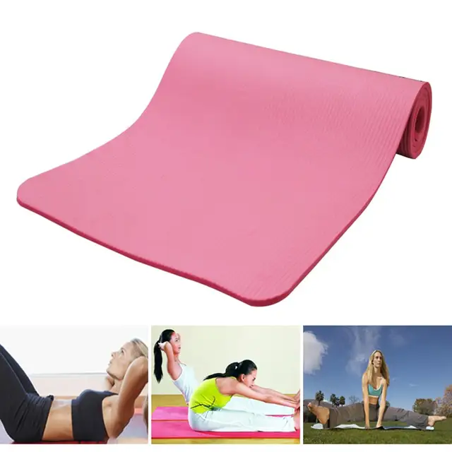 US $16.42 1 PC Yoga Mat 15mm Thick Anti-slip NBR Body Building Fitness Exercise Yoga Pilates Mat Carpet For B