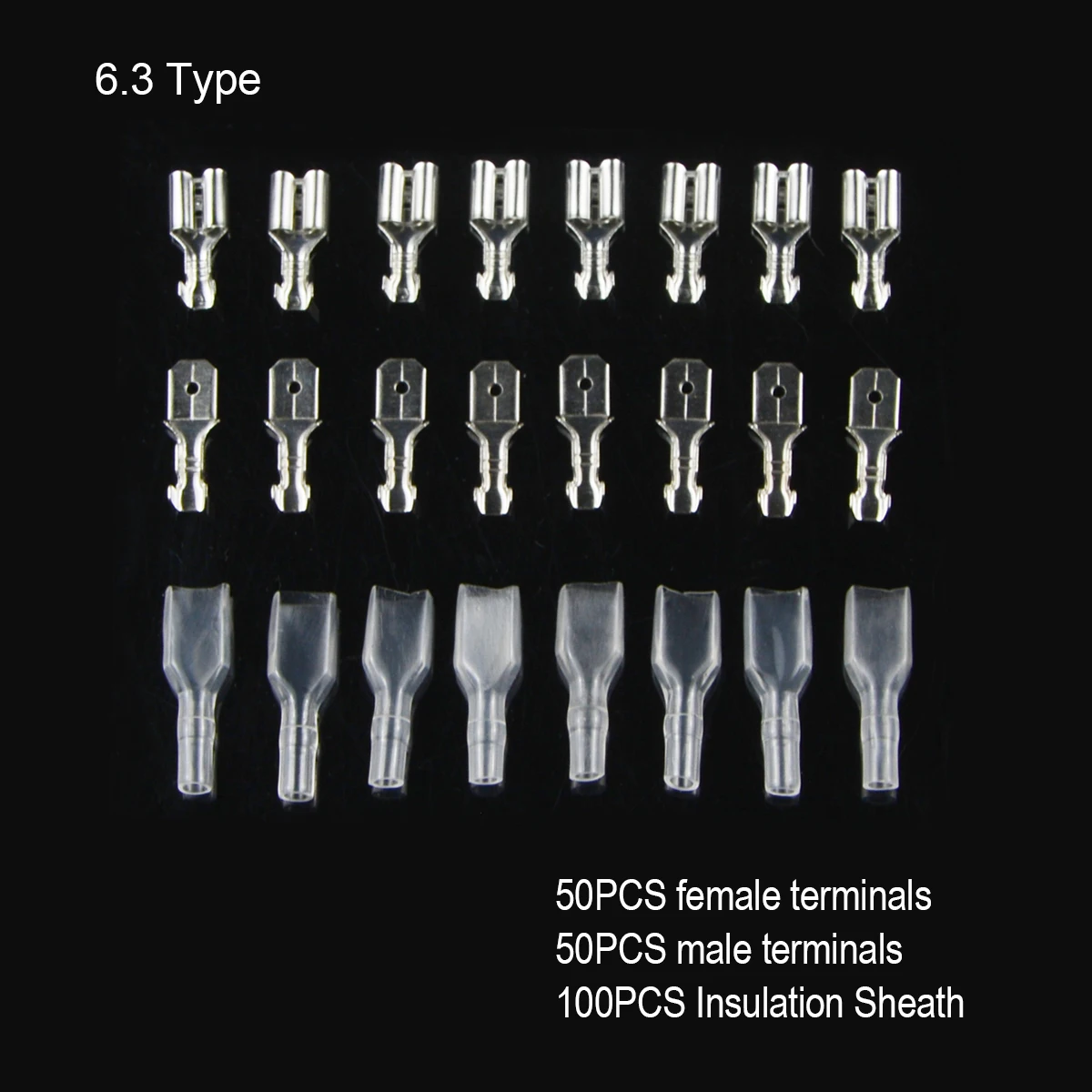 Полный 50 комплектов провода разъем мужской женский 2,8 4,8 6,3 мм обжимной Терминатор 18-14 22-16 AWG электрический терминал разъем электрик - Цвет: 6.3mm