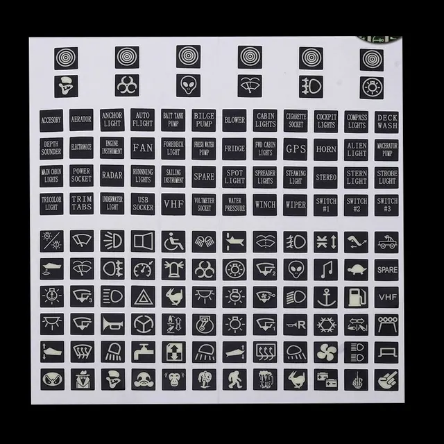 Rocker Switch Címke Matrica Áramköri Panel Fényes Autó Tengeri Csónak Teherautó Műszerkapcsoló Relék Dekorációs - Image 4