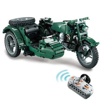 

629Pcs 2.4G World War II Military Motorcycle Assembly Building Block Construction Kit For Children Educational Toy Birthday Gift
