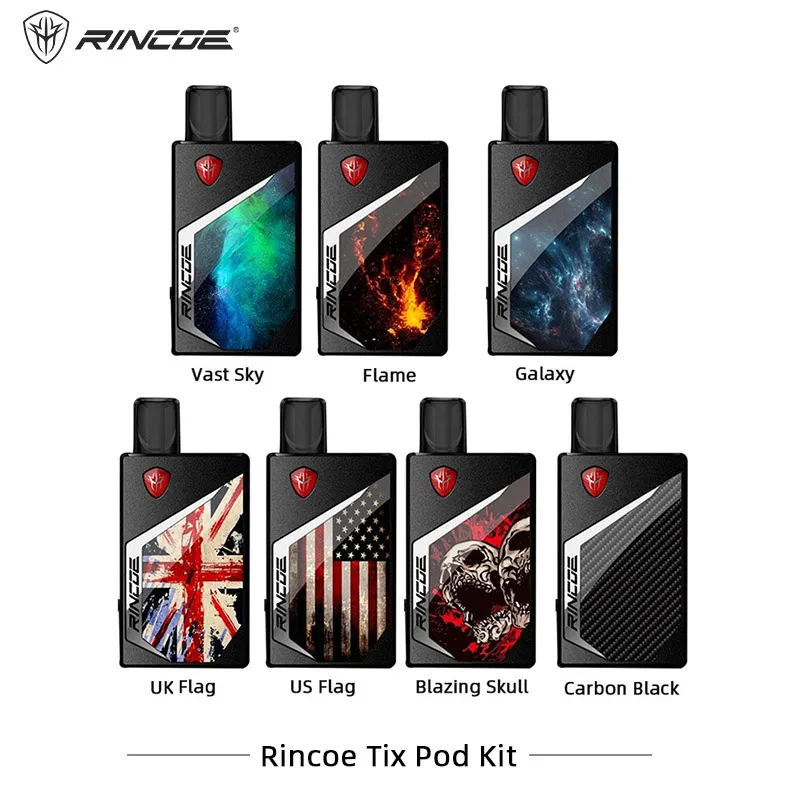Электронная сигарета Rincoe Tix Pod Комплект 1000 мАч батарея 2 мл картридж регулируемый