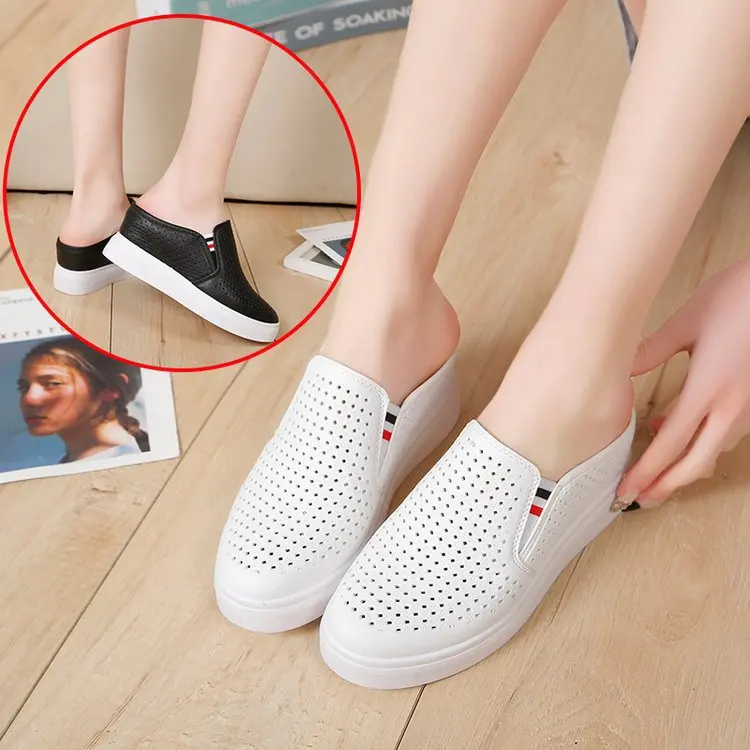 

2019 Summer Thick Bottomed Closed-toe Elevator WOMEN'S Shoes ban tuo xie Platform Lazy Sandals Sale