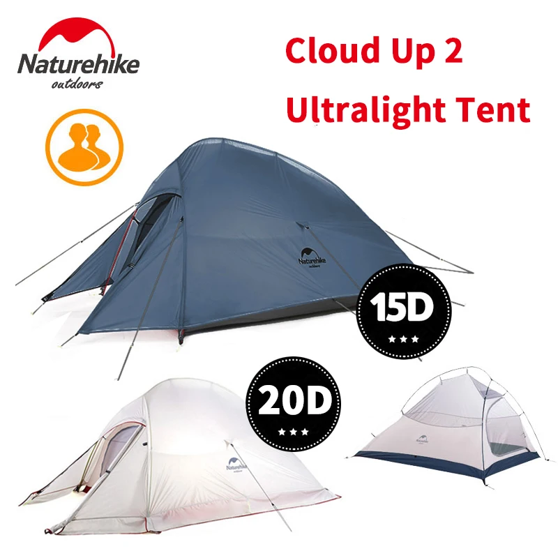 Naturehike Wolke Bis 2 Camping Zelt Doppel Personen Touristischen Zelt Ultraleicht 20D Silikon
