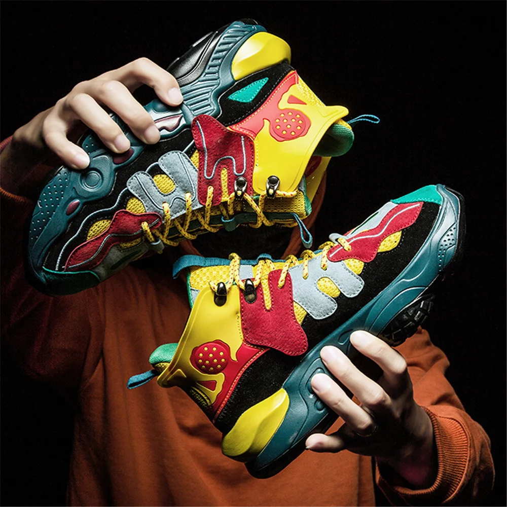 Горячая новинка дизайнерские мужские спортивные баскетбольные кроссовки популярная спортивная обувь трендовые ботинки на платформе в стиле хип-хоп Уличная Молодежная горная обувь
