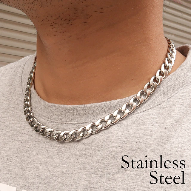 Stainless Steel Curb Chain Necklace  Necklace Chains Tarnish - 10 Stainless  Steel - Aliexpress