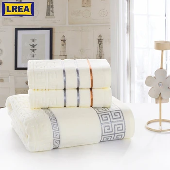 

LREA 3pcs/set Set Lace Border Embroidery 100% Cotton Handkerchief+Face Cloth+Bath Towels Wholesale For Adults