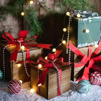 

Christmas Gift Boxes Tinplate Wooden Square Decor Box Shopping Mall Home Landscaping Decoration Iron Wood Retro Storage Box