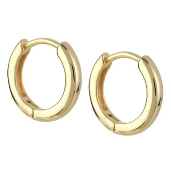 

LOZRUNVE IFashion Minimalist Jewelry 925 Silver Plain Small Base Huggie Hoops Earring Gold