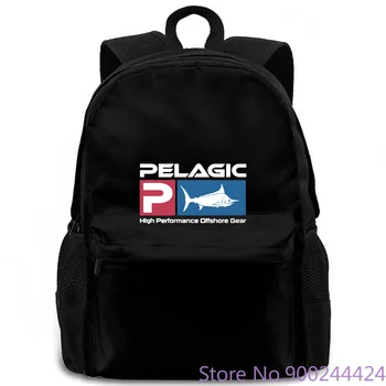

Pelagic Black Print Print Light women men backpack laptop travel school adult student