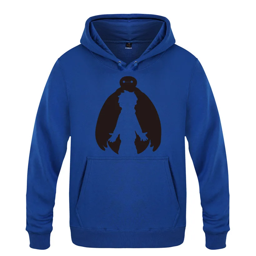blue hoodie 14 Мужские толстовки с капюшоном, аниме, большой герой 6, бэймакс, с принтом, флисовая мужская кофта-худи, длинный рукав, Мужская толстовка, пуловер, спортивный костюм, Большой размер - Цвет: blue hoodie 14