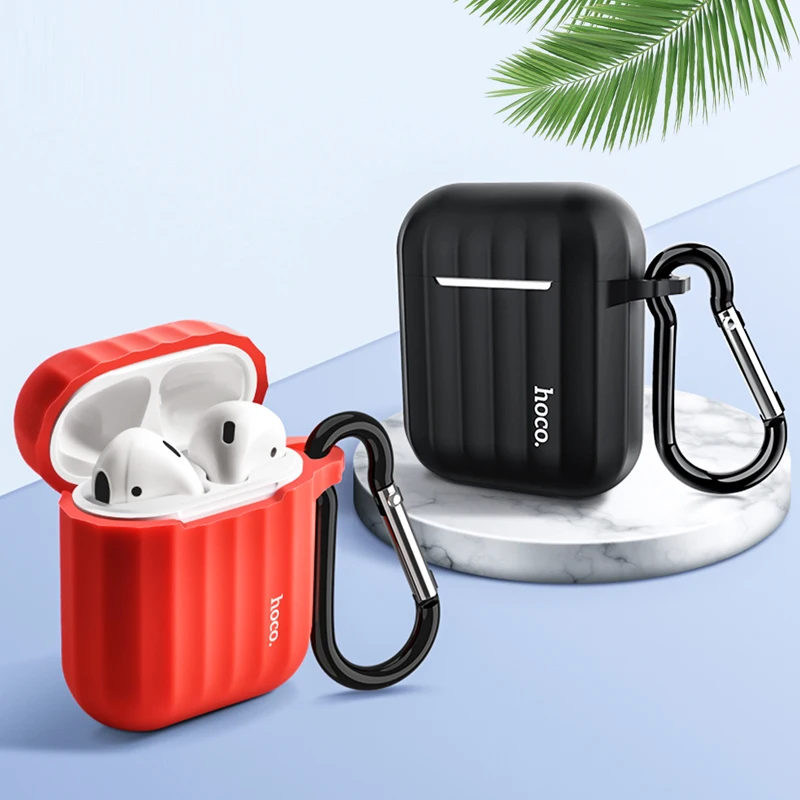 Мягкий силиконовый чехол HOCO для наушников Apple Airpods цветной ультратонкий