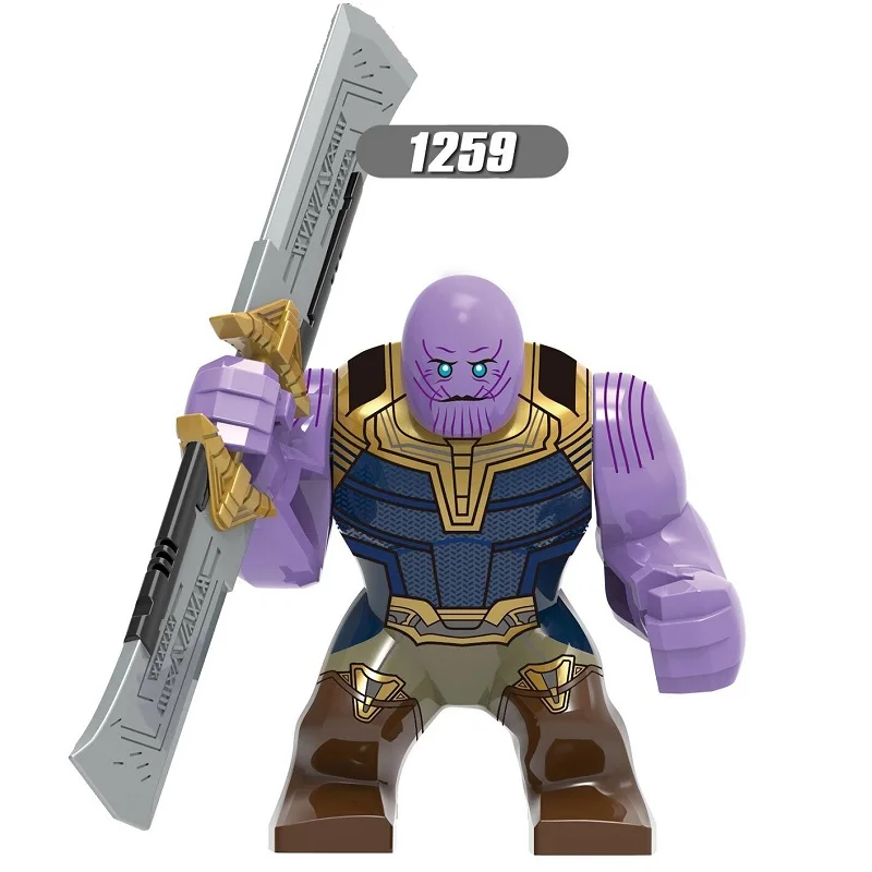 

Single Sale Action Figure Building Blocks Big Size Models Super Heroes Big Thanos With Double-Edged Sword Children Toys XH 1259