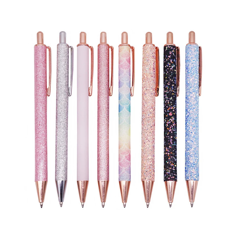 1 pcs Ballpoint pen Boutique 1.0mm Glitter sequin crystal pen Three colors optional Student stationery office Writing pen