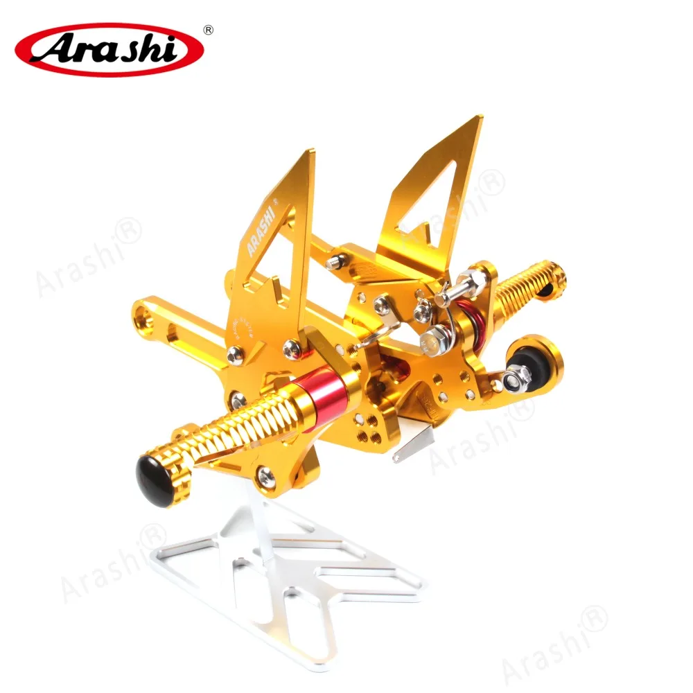 Араши ЧПУ Регулируемая подножка подножки для YAMAHA YZF R6 2006- YZF-R6 2007 2008 2009 2010 2011 2012 2013 золото