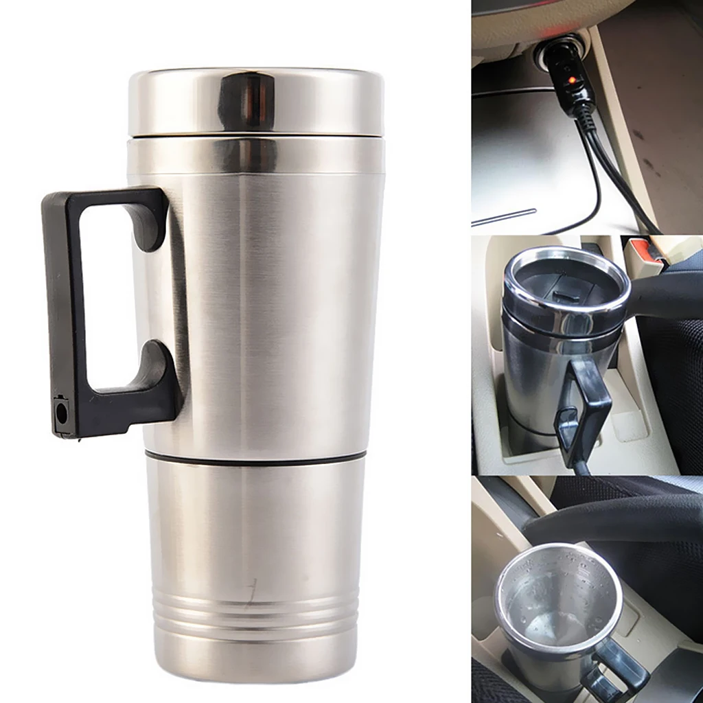 Stainless Steel Coffee Milk Water Travel Heated Cup/Mug for Car/Truck/SUV