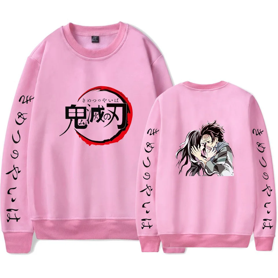 Demon Slayer: Kimetsu no Yaiba, толстовка, аниме, свитера и пуловеры, унисекс, с круглым вырезом, толстовки, Повседневный свитер, блузка, рубашки