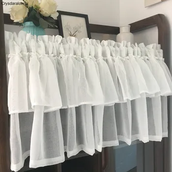 

Customized American Pastoral Coffee Curtain Beautiful Lace Short Curtain for Kitchen Window Sheer Curtain Valance 10 Colors