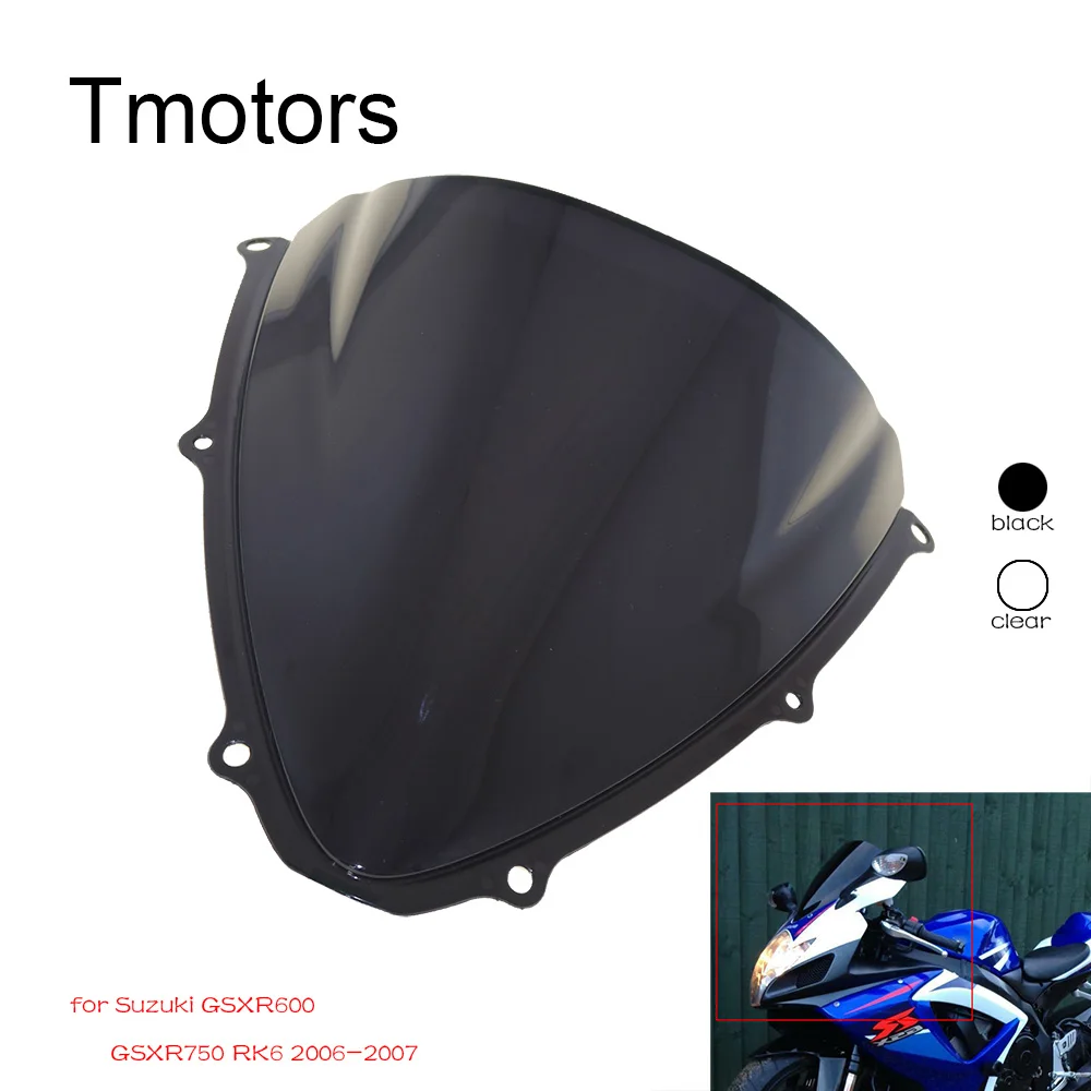 Лобовое стекло для Suzuki GSXR 600 750 K6 2006 2007 GSXR600 GSXR750 двухпузырьковый ветровой дефлектор ветровой сплиттер