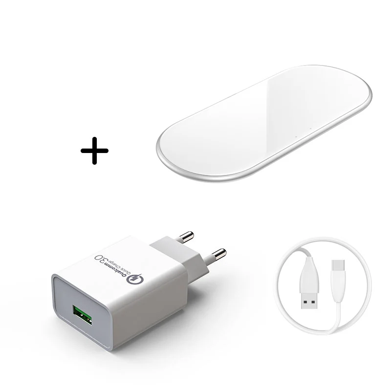 with QC 3.0 charger QI 15 Вт Беспроводное зарядное устройство SIKAI QC 3,0 Быстрая зарядка USB C для Apple samsung huawei телефон двойной 30 Вт - Тип штекера: with QC 3.0 charger