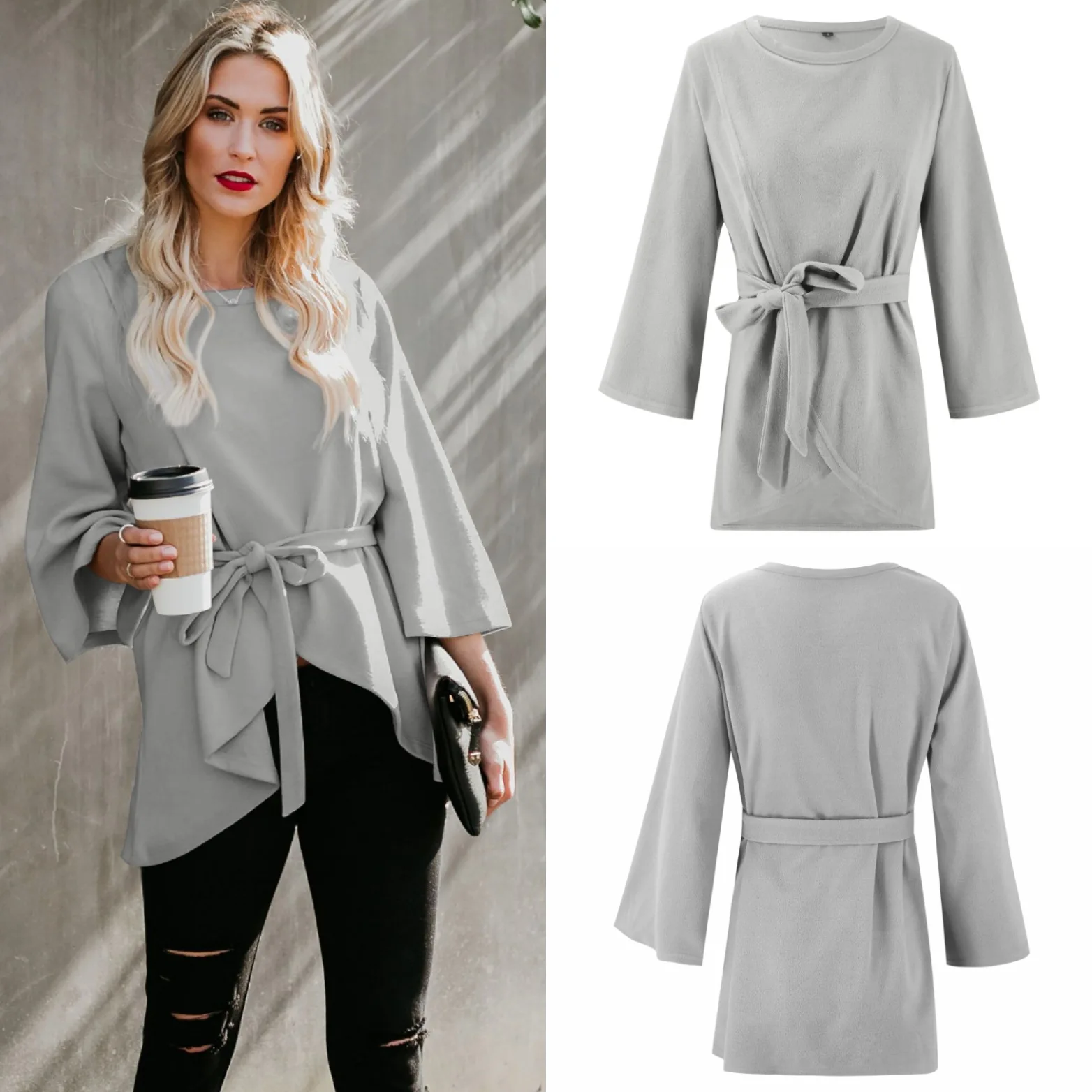 EBay/, шерстяная куртка с рукавами три четверти, на шнуровке, Осень-зима,, 23