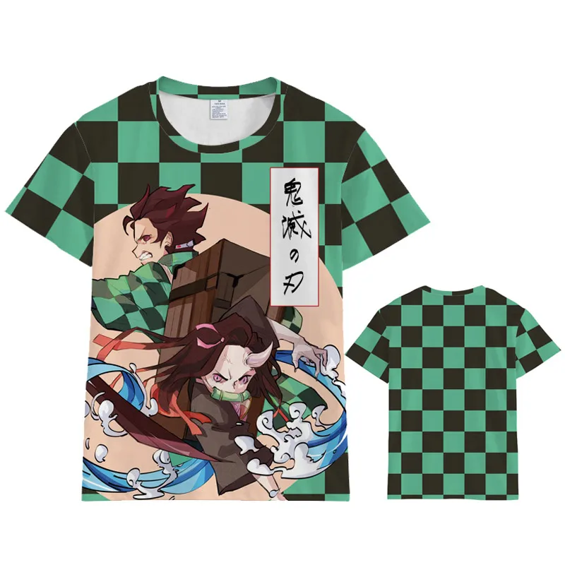 Coshome аниме Demon Slayer Kimetsu no Yaiba Косплей Tanjiro Kamado футболка для мужчин и женщин костюм короткий рукав летние футболки топы - Цвет: A