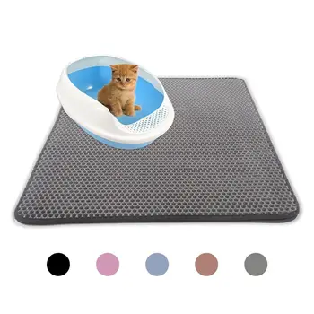 

Pets Cats Litter Mat Bed House Floor Double Layer EVA Leather Waterproof Bottom Catcher Home Mat Portable Wearable Cat Products