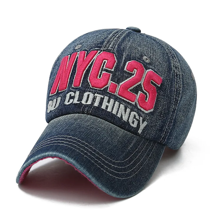 

Spring New NYC Embroidery Denim Baseball Cap for Women Men Retro Vintage Casual Cowboy Sunhat Ladies Hat Gorras Casquette