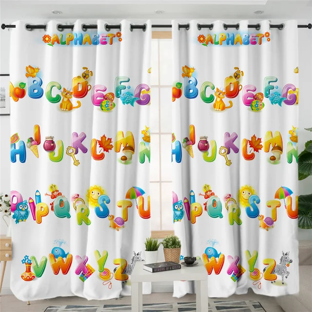 Beddingoutlet Alphabet Blackout Curtains Letters Living Room
