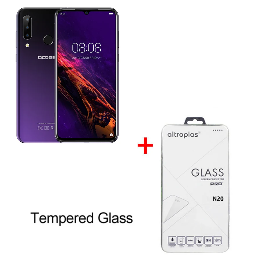 Purple N Film DOOGEE N20, новинка, смартфон, 6,3 дюймов, FHD+ дисплей, 4350 мАч, 4 Гб+ 64 ГБ, четыре ядра, 10 Вт, зарядка, отпечаток пальца, 16 МП, тройная задняя камера - Цвет: Purple N Film