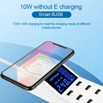 8 ポート急速充電 3.0 usb充電器アンドロイドiphoneアダプタ 18 ワットpd 3.0 電話タブレットledディスプレイ車携帯電話のusb充電器