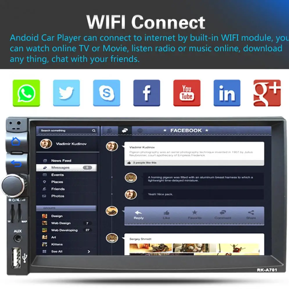 Rom 16G ram 1G двойной 2Din HD автомобильный стерео gps MP3 плеер " Bluetooth радио для Android 4,4 Новинка