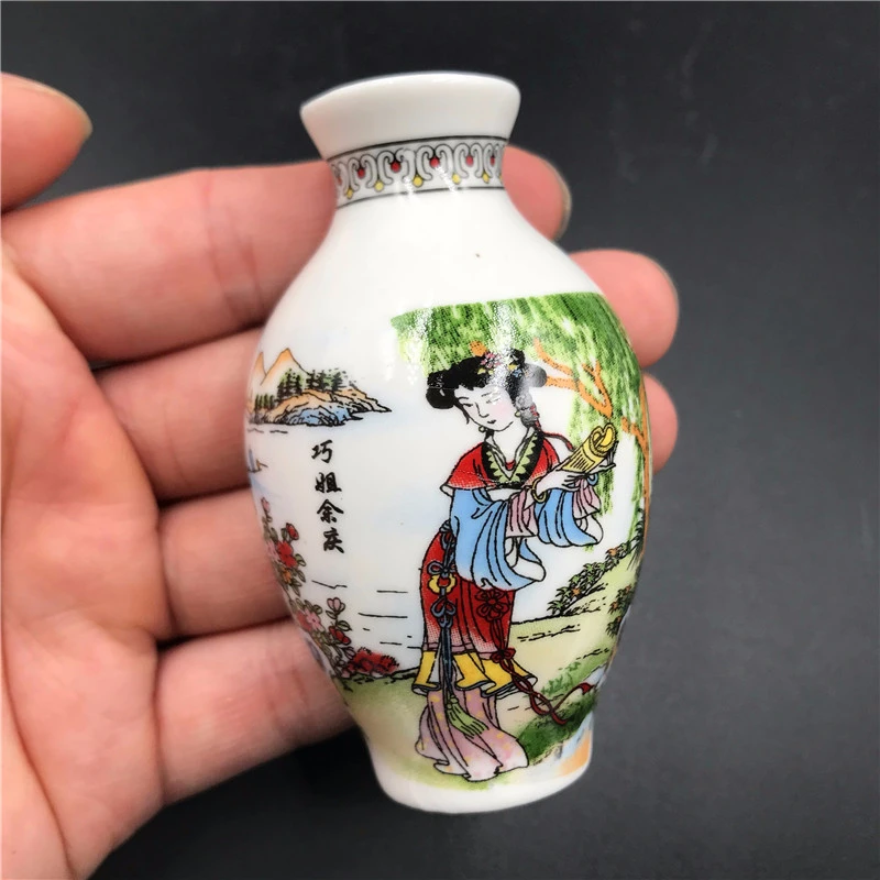 3d Китайский Стиль Керамика ваза холодильник Стикеры s сувенир двенадцать Jinchai горничной Для дома-магниты на холодильник, магнитные Стикеры - Цвет: H