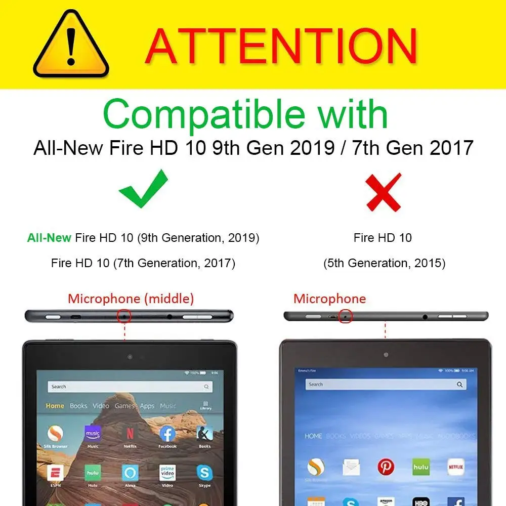 Для Amazon Fire HD 10 чехол выпуска 9 поколения чехол для планшета для всех новых Fire HD10 чехол