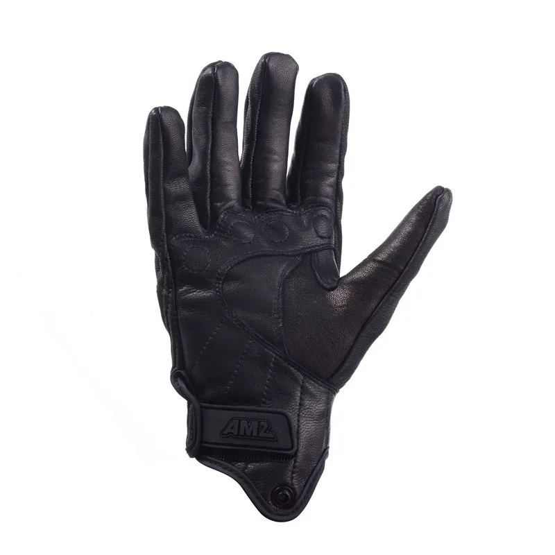 

AMZ Retro Four Seasons Leather Gloves Motorcycle Riding Protection Glove Making Machine che qi shi Men And Women-Touch Screen Gl