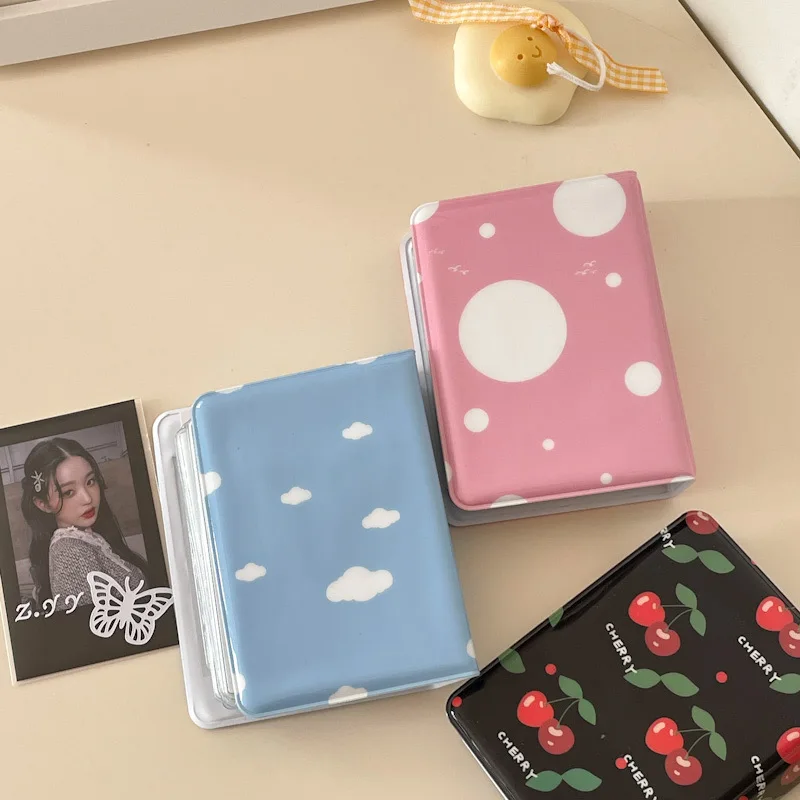 Sharkbang Cherry/Clouds Mini Photo Album + 20pcs Double Side Sleeves Storage Card Postcards Photos Collect Book Organizer