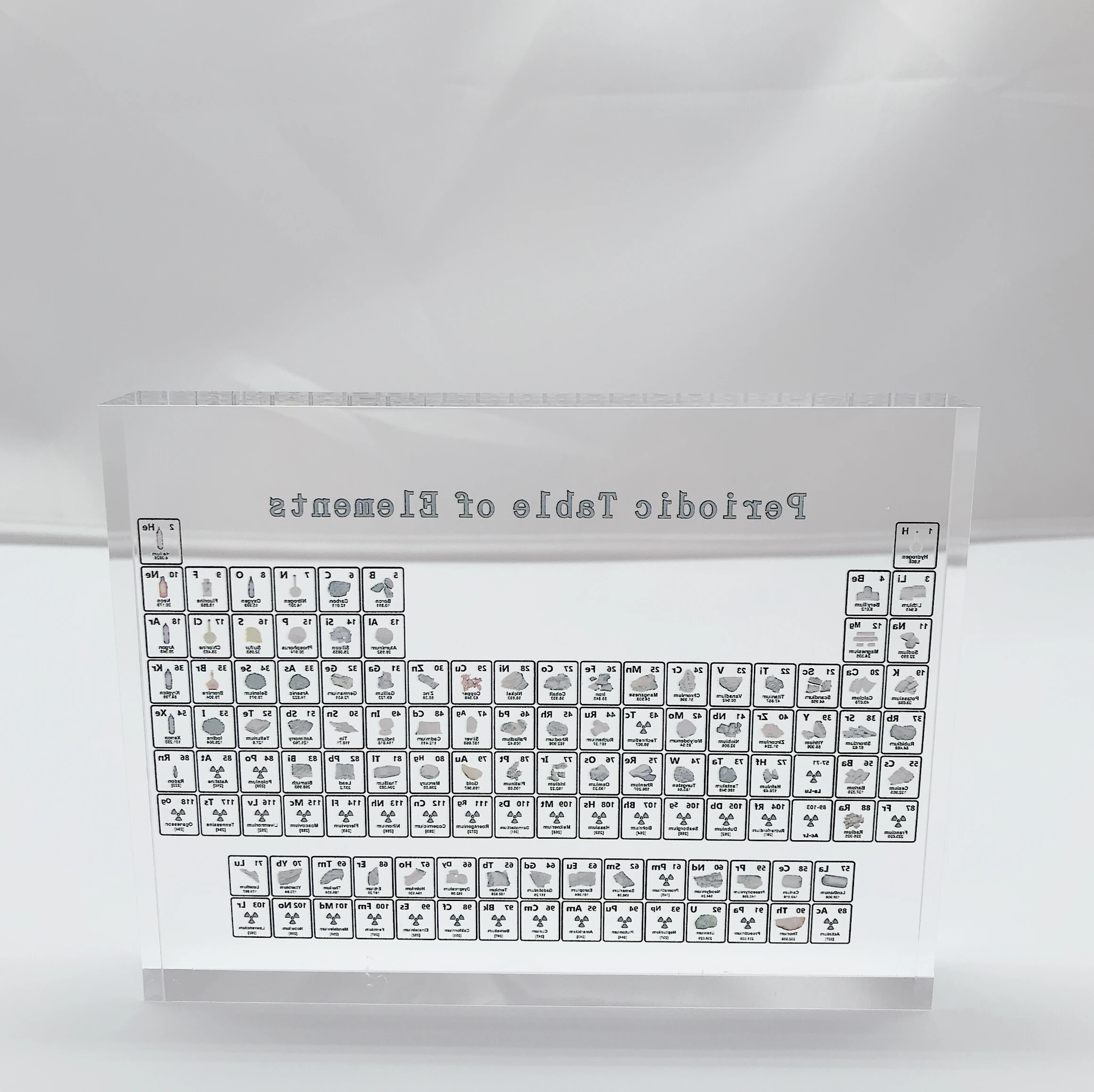 1pc Acrylic Periodic Table Display With Elements photo print Kids Teaching Birthday Gifts Chemical Element Display Home Decor