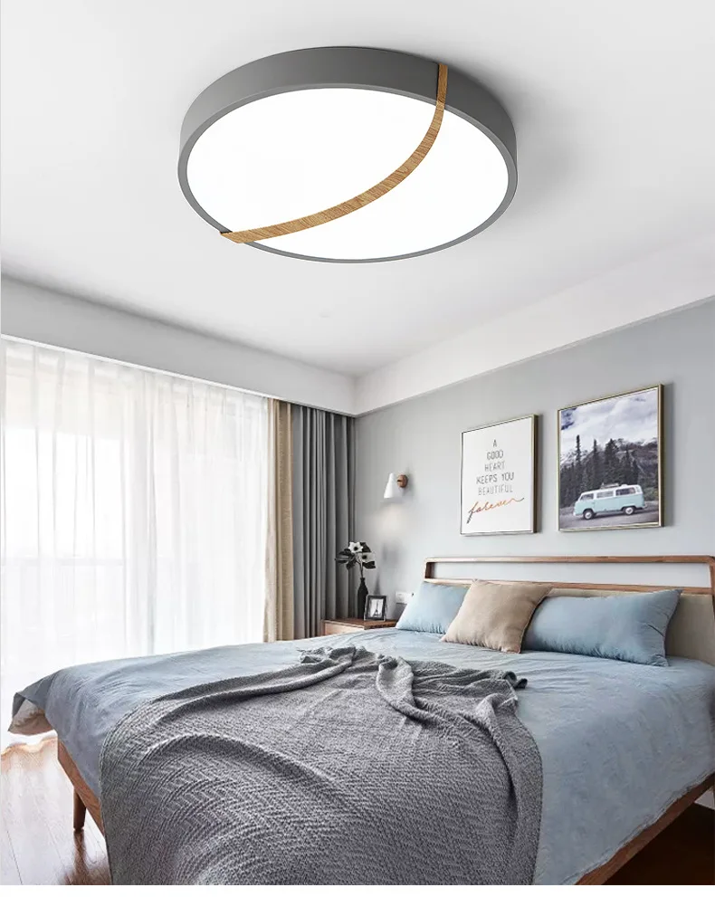 

Nordic Wooden Ceiling Lamps Lights LED Bedroom Living Room Dining Modern Ceiling Lamps Round Balcony Porch plafondlamp Lighting