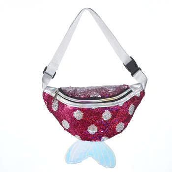 

New Sequins Waist Bag Women Leather Dot Fanny Pack Female Phone Chest Bag Holographic Purse Waist Packs