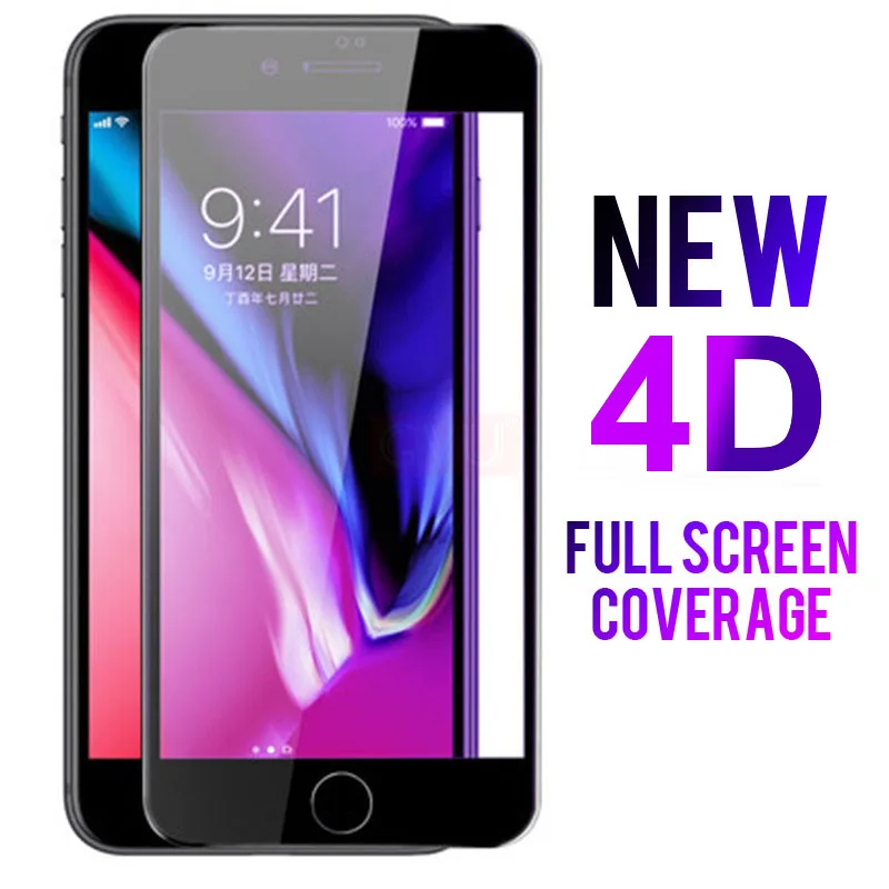 4D Мягкий край Полное покрытие углеродное волокно закаленное стекло для iPhone7 7s 7Plus
