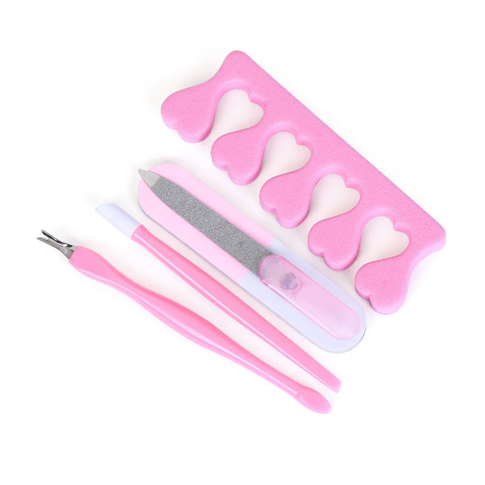 

5Pcs/Set Nail Files Finger Toes Separator Cuticle Fork Pusher Dead Skin Remover Trimmer Manicure Sanding Buffer Nail Tools