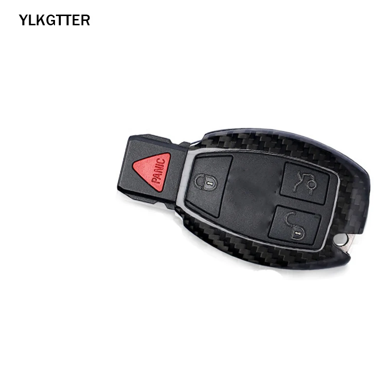 Чехол для ключей YLKGTTER из углеродного волокна для Mercedes-Benz A-class B-class C-class E-class GLK W204 CLA CLS чехол для ключей без ключа