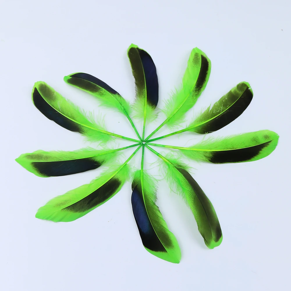 4 apple green duck feather 1