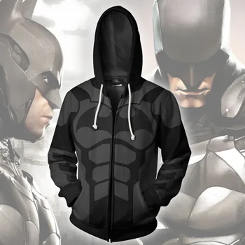 

Batman Bruce Wayne Cosplay Costume 3D Hoodie Black Sweatshirts for Men Women College Thin Hoodie