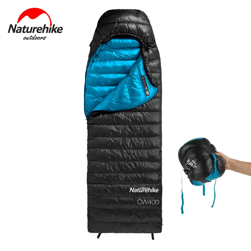 Naturehike CW400 зимний теплый спальный мешок s конверт Тип белый гусиный пух