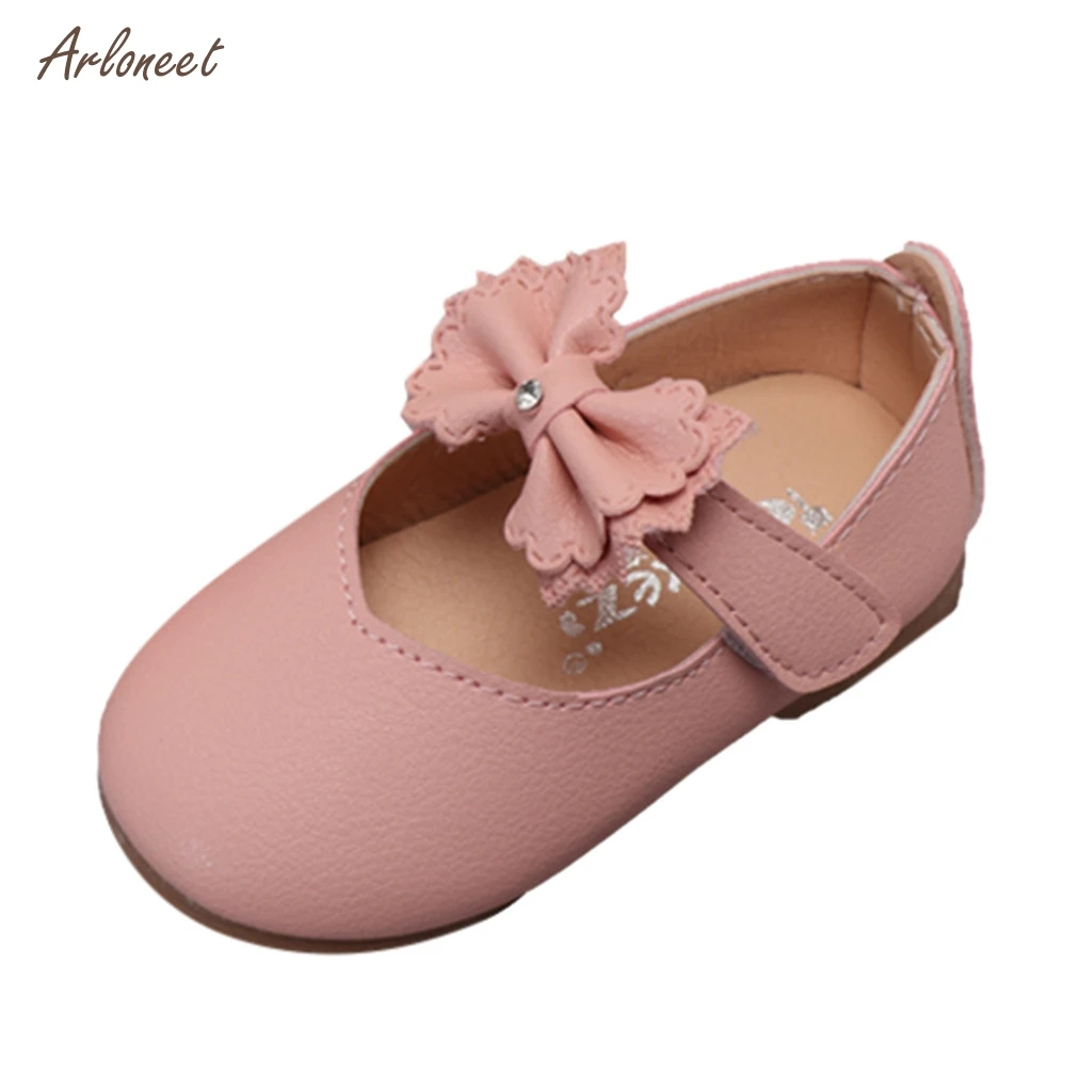 ARLONEET Toddler Baby Little Girls Butterfly Knot Flat Casual Leather