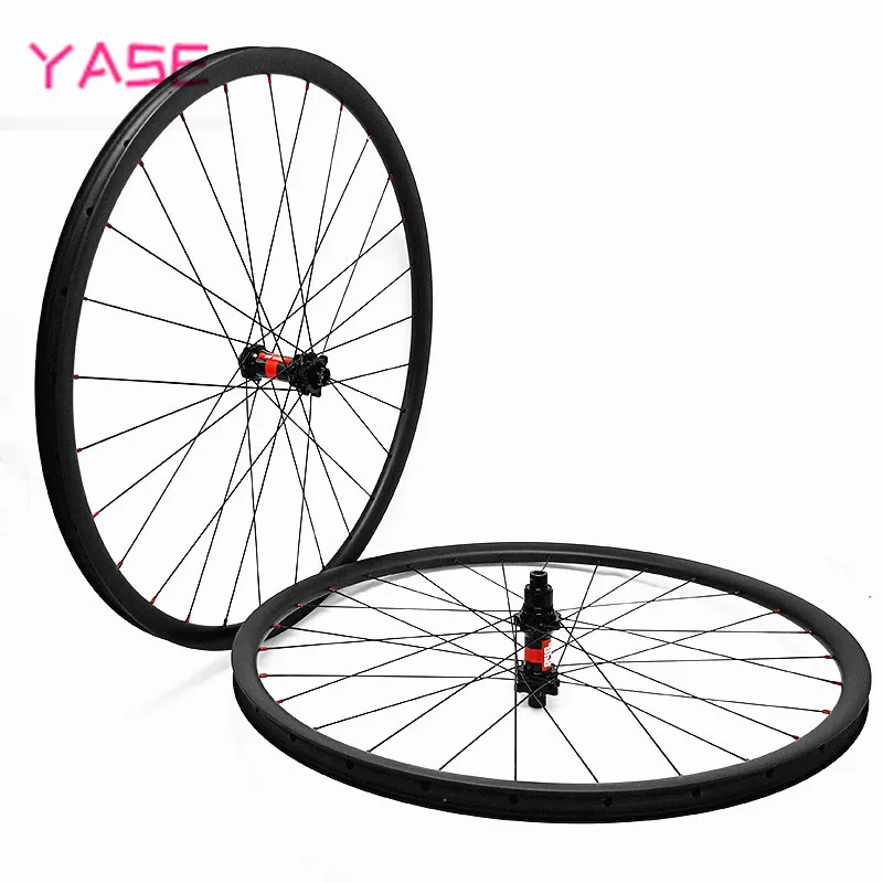 

YASE Ultralight 27.5ER carbon wheelset 27x25mm tubeless carbon wheel straight pull DT240S boost 100x15 142x12 mtb disc wheels