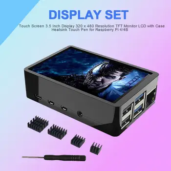 

Touch Screen 3.5 Inch Display 320 x 480 Resolution TFT Monitor LCD with Case Heatsink Touch Pen for Raspberry Pi 4/4B