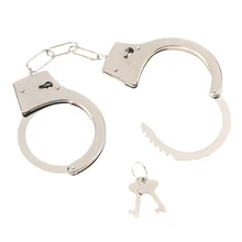 Menottes en métal pour enfants, jouet pour garçon, farces amusantes, outils de Cosplay, jouets pour enfants, menottes en métal argenté avec clés