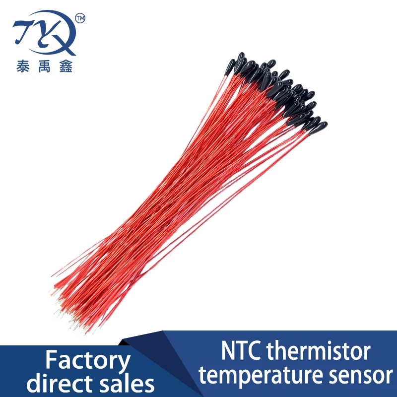 100PCS NTC MF52B Thermistor Miniature Temperature Probe Enameled Wire 100K1%L100 Intelligent Moisturizing Cup Lithium Battery 3 7v 80 mah polymer 3 wires thermistor li lithium li ion battery 481221 for headphones bluetooth speaker 3d glasses record pen